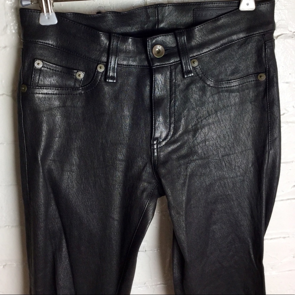 RAG & BONE Skinny Leather Pants - Picture 3 of 5
